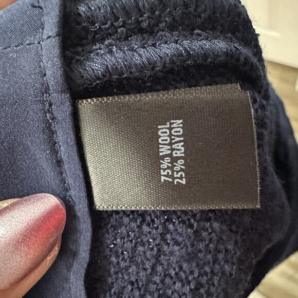 St John Mini Knit Wool Blend Blue Navy Straight Skirt Pencil Size 6 Zip $495 - Picture 7 of 8